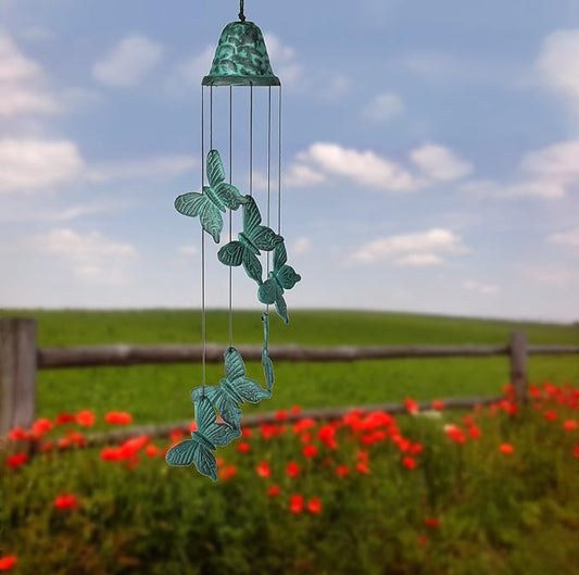 Woodstock Chimes Signature Collection, Woodstock Habitats, Butterfly Chime, 21'' Habitats and Nature Wind Chimes for Outdoor, Patio, Home or Garden Décor (CBC)