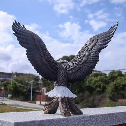 Magnificent Bald Eagle Statue - Durable Resin Outdoor Garden Sculpture & Yard Art Decor for Lawn, Patio, or Living Room – Large Lifelike Figurine, Weather-Resistant Finish