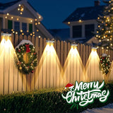 Brizled White Solar Fence Lights Outdoor, 11 Modes & 9 Colors Color Changing Solar Wall Lights, 100 Lumens IP65 Waterproof Outdoor Deck Lighting for Railing Wall Fence Poolside, 8 Pack