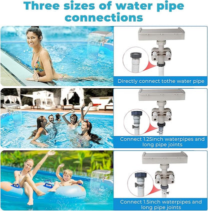 Pool Fountain, Pool Fountains for Above Ground Pools, Relaxing Waterfall Inground Swimming Pool Attachment, Water Spillway Koi Pond Waterfalls Fountains Kit Pool Cooler, Swimming Pool Accessories