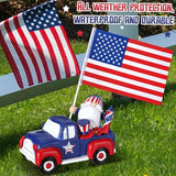 4th of July Garden Gnome Statues USA 250th Anniversary Table Decor Patriotic Resin Statues with American Flag Red White Blue Gnome Yard Figurine Centerpiece for Lawn Garden Patio Home Decor Gift