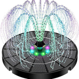 Solar Bird Bath Fountain Pump - 8 Spray Patterns, Floating Nozzle, Birdbath Fountain Kit, Garden Pond Aerator Decor