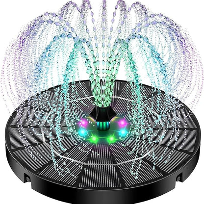 Solar Bird Bath Fountain Pump - 8 Spray Patterns, Floating Nozzle, Birdbath Fountain Kit, Garden Pond Aerator Decor