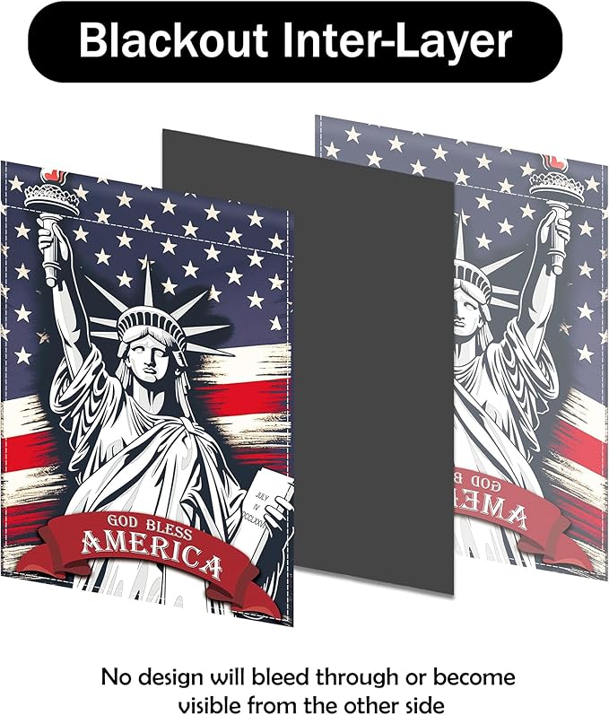 Patriotic Garden Flag 12x18 Inch Double Sided Statue of Liberty God Bless America Flag Memorial Day Independence Day Indoors Outdoors Decoration for Yard (God Bless America)