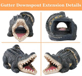 Teaeeno Alligator Decor Statue Gutter Downspout Extension Decorative,Crocodile Gutter Animal Statue Outdoor Decor,3"×4" Rain Gutter Downspout Splash Block,Garden Splash Block Outdoor Sculpture (Black)