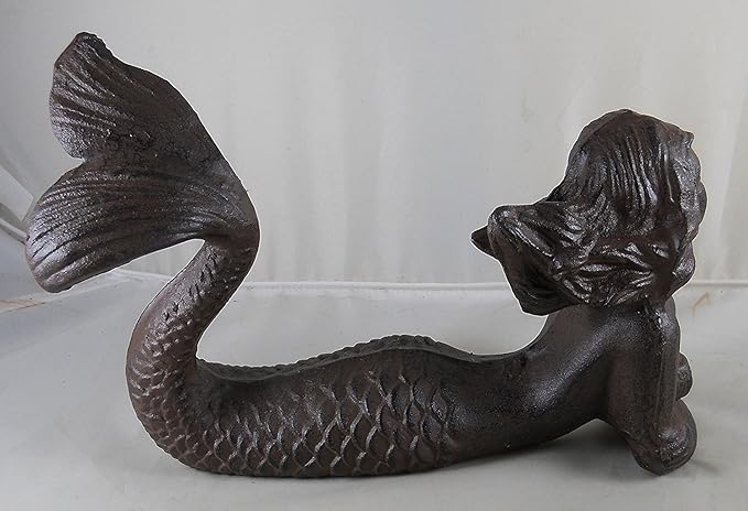 Cast Iron Dreaming Mermaid Figure ~ Nautical Garden Decor