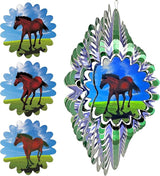 Animated Horse Wind Spinner | 3D Kinetic Hanging Wind Spinners & Sculptures, Garden Decoration Yard Ornament Outdoor Décor, Memorial Gift for Horse Lover, Men & Women