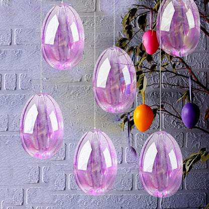 6 Pcs Inflatable Easter Eggs 16 Inch Light up Clear Inflatable Hanging Eggs Decoration for Lawn Indoor Outdoor Yard Easter Party Accessories
