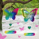 Rainbow Butterfly Bird Deterrents for Outside,Reflective Wind Spinner Gifts for Women Mom,3D Wind Chimes for Outside,Metal Pinwheels Bird Scare Devices for Garden Decor,Patio,Yard Decor,Hanging Decor