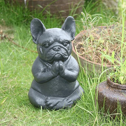 Garden Statues Meditating Dog Statue Buddha Dog Statue Zen Yoga Relaxed Pose Buddha Meditation Figurine for Indoor Outdoor Yard Ornaments Decor