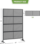 Hipicute 72" H×47" W Freestanding Metal Privacy Screen for Outdoor Patio - Heavy-Duty Rust-Resistant Decorative Fence Panel | Weatherproof Design | Patio Privacy Screen