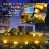JKIMK Solar Brick Lights - Outdoor Waterproof Patio & Garden Decor (3 Packs) for Patio, Yard, Walkway, Pathway