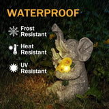 Elephant gifts for Women, Solor Garden Statue, Elephant and Sunflower Figurine with Lights, Outdoor Decorations for Yard Backyard Patio Porch, Gifts for Mom Daughter Grandma Friend Gardener