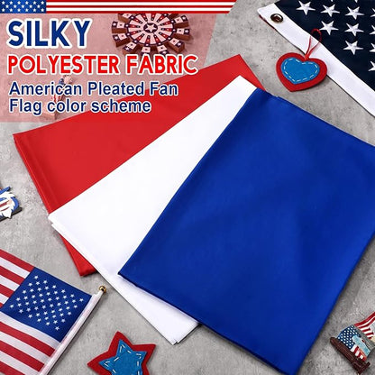 HunnmingRe 3 Pcs 2.5 x 9.8 Ft 4th of July Patriotic Bunting Decorations 250th Anniversary US Flag Decor 1 Red 1 White and 1 Blue DIY Hanging Flag Bunting for Porch Yard Indoor Outdoor Decor Party