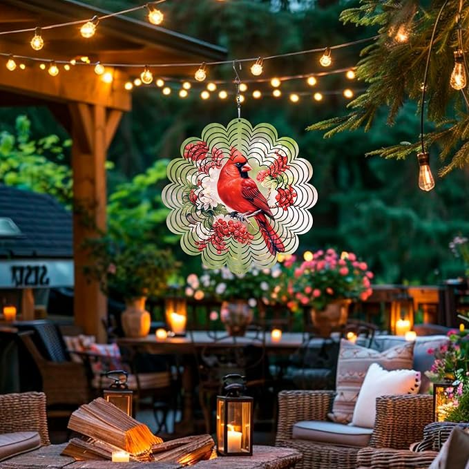 Cardinal Gifts for Mom, Moms Wind Spinners, Mother's Day Best Gift for Mom, Mother Birthday Gift from Daughter Son, Love Reminder Gifts for Mother's Day, Garden Decor Gifts for Outside, Patio, 12in