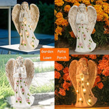 Angel Statue for Garden - 9.65 inches Guardian Solar Outdoor Statue, Praying Anel Statues Gardening Gifts for Mom Grandma Lawn Ornaments Figurines for Outdoor Decor