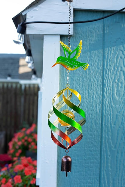 Hummingbird Windweaver Solar Hanging Spinner