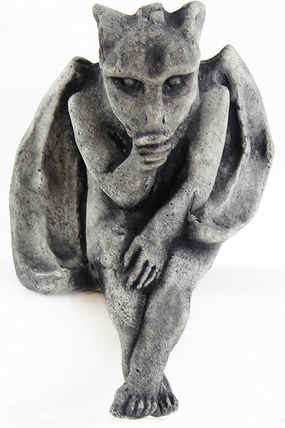Sitting Gargoyle Concrete Halloween Statue Cement Igor French Sculpture European Cast Stone Figure All Weather Statuary Garden Statue Art