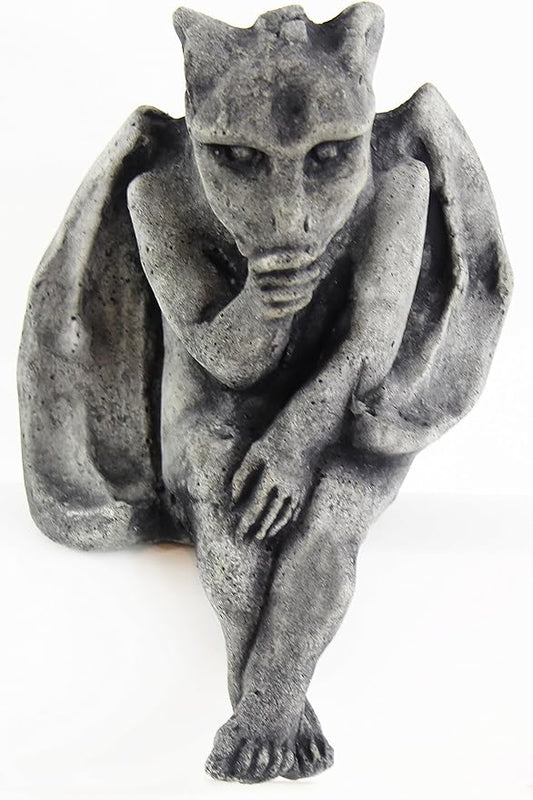 Sitting Gargoyle Concrete Halloween Statue Cement Igor French Sculpture European Cast Stone Figure All Weather Statuary Garden Statue Art