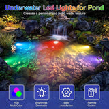 POPOSOAP 6-Head RGB Underwater Pond Lights, IP68 Waterproof LED Lights with Remote Control, Timer & Memory Function Fountain Lights for Pond Fountain Waterfall Aquarium Pool Outdoor Decoration