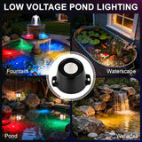 5W Submersible LED Pond Lights, Red Color 12V Wired Low Voltage Outdoor Underwater Spot Lights for Pond Fountain Waterfall, 45° Beam Angle, IP68 Waterproof Stainless Steel, Black, 6PK
