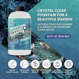 32oz Water Fountain Cleaner - Cleans 80 Gallons of Water, Bird Bath Cleaner Safe for Birds and Wildlife, Ideal for Indoor & Outdoor Use - Prevents Dirt Build-Up and Clog, Safe for Stone, Metal & More