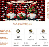 IVN Christmas Garage Door Cover Decoration 13x6ft Gnome Pattern Red Backdrop Gift Snowflakes and Stars Merry Christmas Garage Door Banner Home Door Front Yard Decor for Xmas Eve Holiday Outdoor