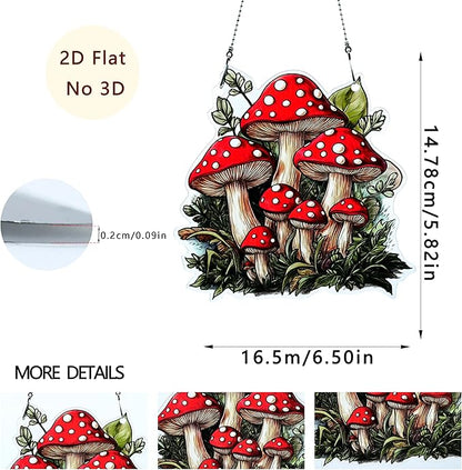 Mushroom Ornaments Colorful Window Hanging Decorations Home Wall Decor for Indoor Outdoor