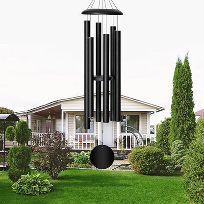 FDOCOI 45'' Wind Chimes Outdoor,Memorial Wind Chime, Large Wind Chimes for Outside Deep Tone, Sympathy Gifts. Black