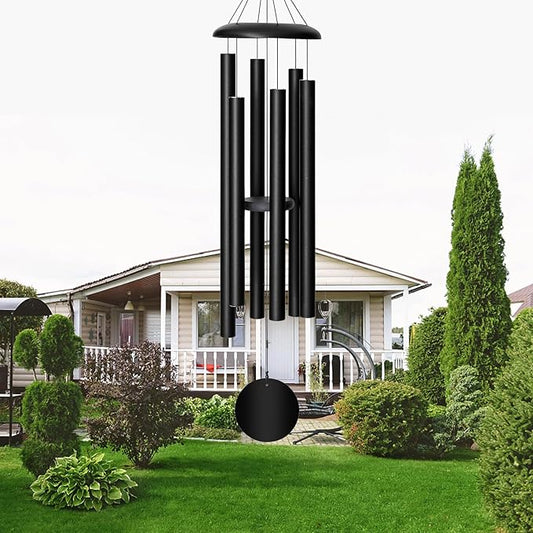 FDOCOI 45'' Wind Chimes Outdoor,Memorial Wind Chime, Large Wind Chimes for Outside Deep Tone, Sympathy Gifts. Black