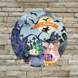Retro Metal Sign 12"x12",Happy Halloween Scary Night Grave Witch Bats Trick Or Treat Dog Aluminum Tin Metal Sign for Home Living Room Bedroom Garden Farm Patio Decor Wall Art Poster