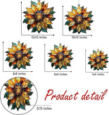 Golden Flower Acrylic Suncatcher, Flower Suncatchers for Window Hangings, Stained Glass Effect Garden Decor, Gift for Mother's Day, Mom, Grandma, Wife, Women
