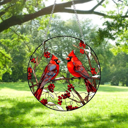 8" Cardinal Window Decorations– Acrylic Hanging Ornament for Door & Window, Decorative Accent for Yard & Courtyard, Holiday & Everyday Gift