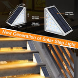 AUDLES 8PK Solar Step Lights, Outdoor Decor Stair Lights Deck Light Waterproof IP67 Solar Lights for Deck, Yard, Patio, Garden, Walkways, Front Door, Pathway, Driveway, Porch