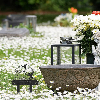 Memorial Plaques Stake Grave Decorations for Cemetery Metal Grave Plaque Stakes Markers Sympathy Waterproof Cemetery Decor for Dad Mom Grandma Outdoors Garden Personalized (Type B)