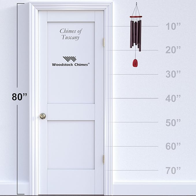 Woodstock Wind Chimes for Outside, Outdoor Decor for Your Patio and Front Porch, Garden Decor, (27") Chimes of Tuscany Purple/Burgundy Wind Chime Gifts (CTS)