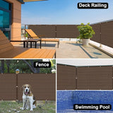 Eden's Decor Balcony Privacy Screen Brown 2'6"x 19' Cover Mesh Windscreen Weather-Resistant UV Protection for Backyard Deck, Patio, Balcony, Pool, Porch, Fence, Railing, Gardening