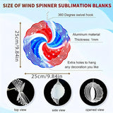Wind Spinners Red Blue Star Swirl Art 9.8 x 9.8 Inch Metal Wind Spinner Outdoor Garden Decor Abstract Motion Illustration Decorative Wind Spinners for Yard Patio