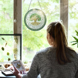 FLAGWIX Tree of Life Gifts for Women Men - Stained Glass Window Hanging 8 in - House Warming Birthday Gifts for Friend Family, Tree of Life Decor Suncatchers for Windows Hanging, Celtic Garden Decor