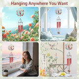Wind Chimes with Cardinal Wind Spinner, Bird Decor Gift for Women Men, Hanging Metal Wind Catcher with 2" Center Pendant, 6" 3D Stainless Steel Kinetic Art for Garden Yard