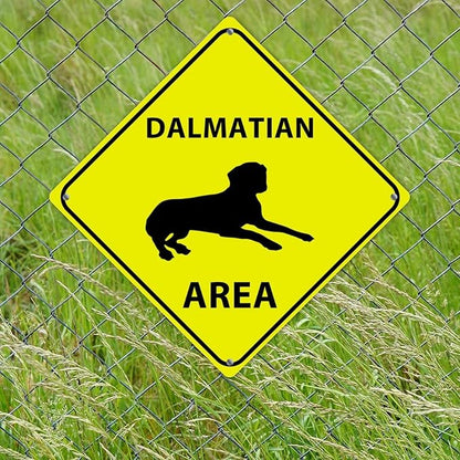 Caution Dalmatian Crossing XING Tin Sign Dalmatian Dog Area Warning Street Sign Dalmatian Novelty Caution Road Sign for Man Cave Yard Garage Porch 12x12in
