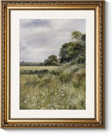 ARPEOTCY Vintage Gold Framed Wall Art, 13x16 inch Farmhouse Meadow Landscape Country Paintings Home Decor, Moody Rustic Victorian Wall Decor for Living Room, Canvas Prints Antique Pictures Frame