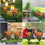 2Pcs Spring Metal Agave Plant Outdoor Decor Sculpture Flowers Mexican Yard Art Outdoor Garden Decoration Rustic Mums Metal Agave Garden Art for Patio Lawn Decorative Gifts