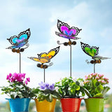 Butterfly Garden Stakes,Kit Made of Glass and Metal,Colorful Butterfly Garden Decorations Can Make the Garden Full of Color and Vitality. (Mix)