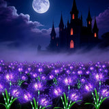 Solar Garden Flower Lights Outdoor, 8 Pack Purple Spider Lily Solar Lights with Glowing Stems, IP65 Waterproof LED Yard Decor for Patio Lawn Pathway,Gift for Women Mom Grandma
