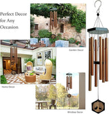 33" Tree of Life Wind Chimes | Warm Copper Memorial Windchime for Loss of Loved Ones, Sympathy Gift, Deep Tone & Weather-Resistant, Outdoor Decor Garden Decoration