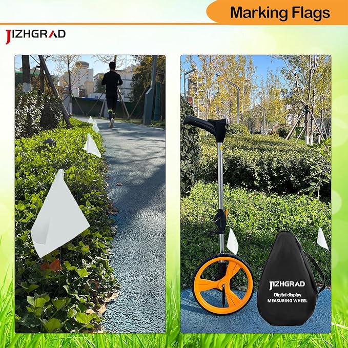 50Pack White Marking Flags, JIZHGRAD 15x4x5 Inch Marker Flags Use for Yard & Lawn, Boundary & Dog Training, Survey & Landscape, Sprinkler & Surveyor, Garden & Construction, High Visibility, Sturdy, Versatile, UV & Weather Resistant