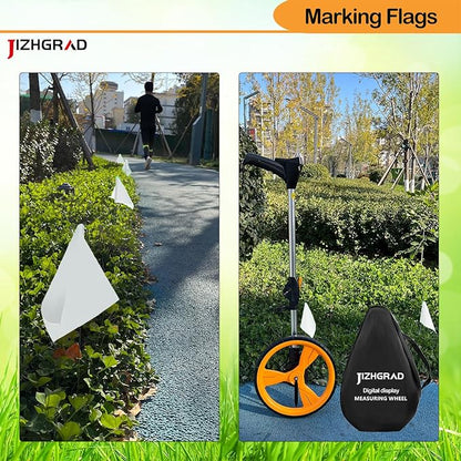 20Pack White Marking Flags, JIZHGRAD 13x4x5 Inch Marker Flags Use for Yard & Lawn, Boundary & Dog Training, Survey & Landscape, Sprinkler & Surveyor, Garden & Construction, High Visibility, Sturdy, Versatile, UV & Weather Resistant