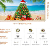IVN Merry Christmas Garage Door Banner 13x6ft Festive Backdrop with Beach Christmas Tree Garage door cover Photo Prop Background for Joyful Holiday Yard Door Cover Background Outdoor Winter Scene