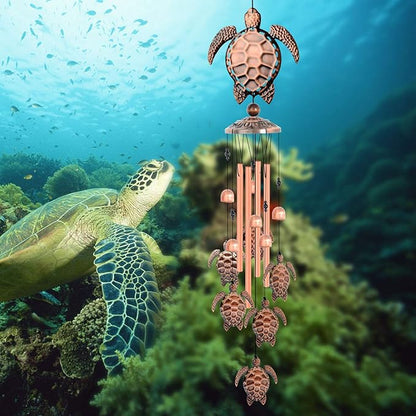 Sea Turtle Wind Chimes, Gifts for Mom Grandma Women, Outdoor Garden Patio Decor, with S Hook Indoor Outdoor Turtles Wind Chime for Outside, Turtles Gifts